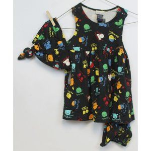 VTG NWT The Limited 3 pc Girls Baby Dress Diaper Cover Hat Bear Penguin Snowman